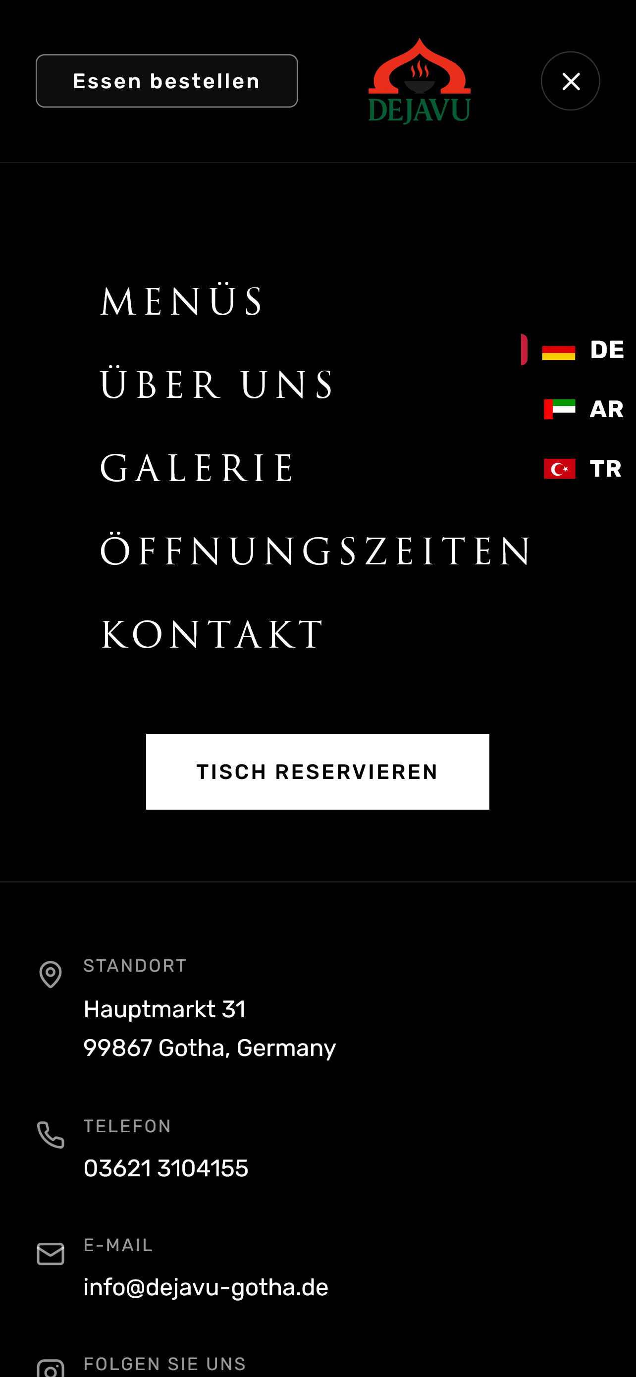 Mobile menu navigation