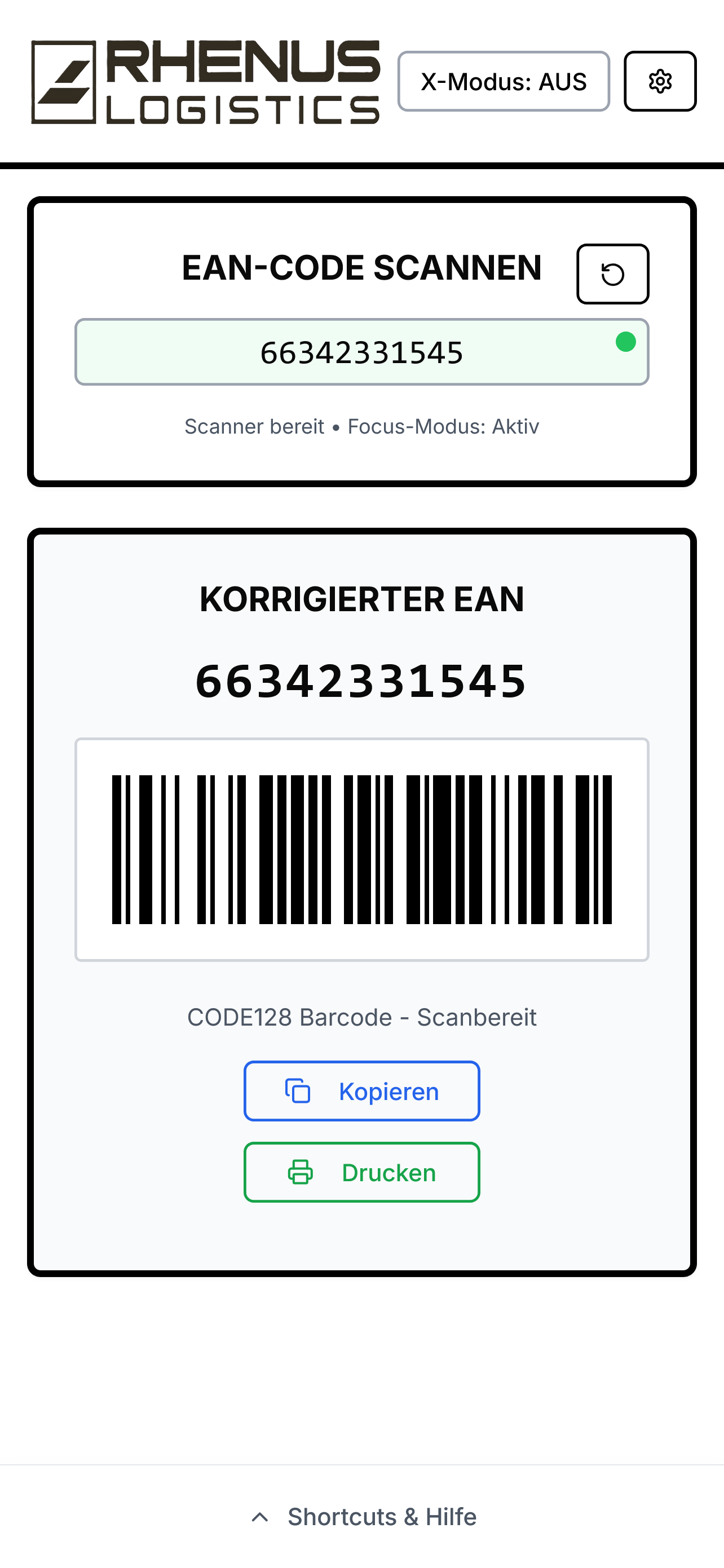 EAN-X Mobile Scanner