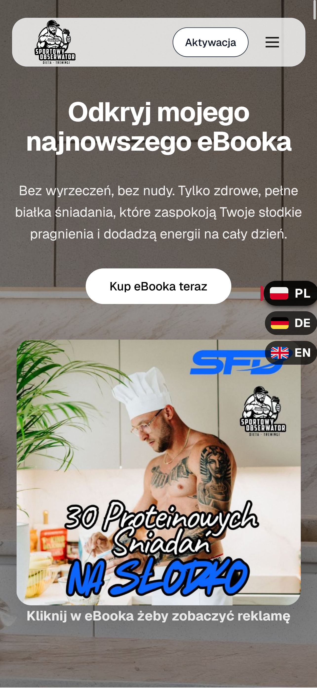 Hero section with eBook offer