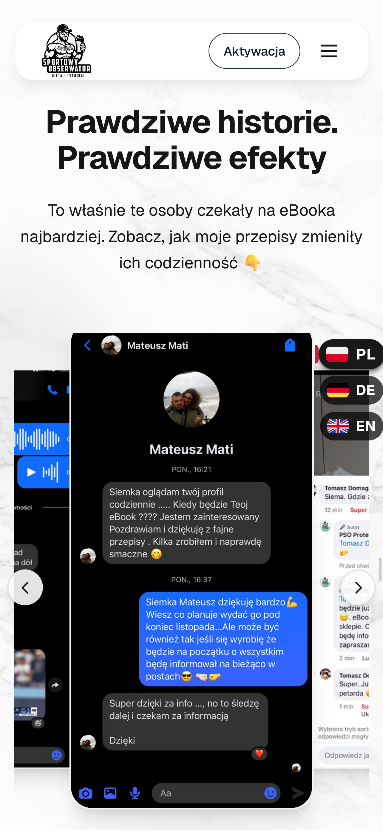 Client testimonials messenger style